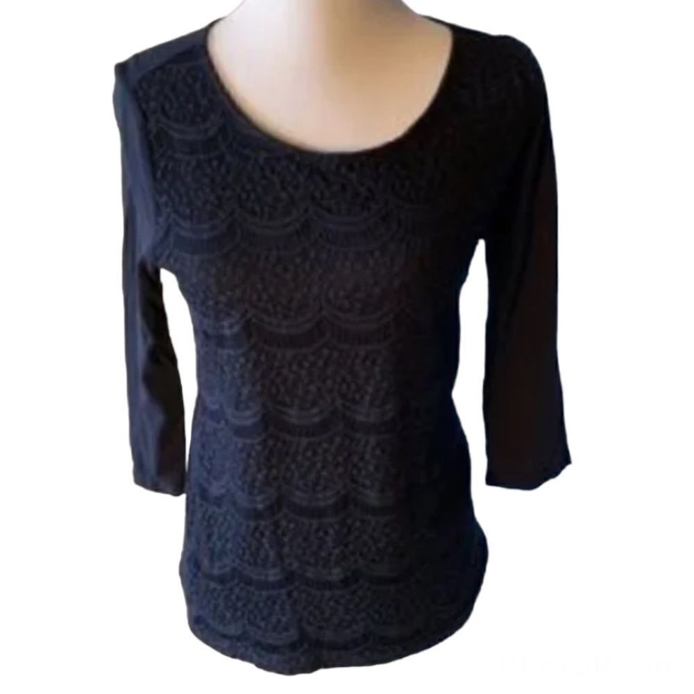 Ann Taylor Loft Cotton Laced Top size M